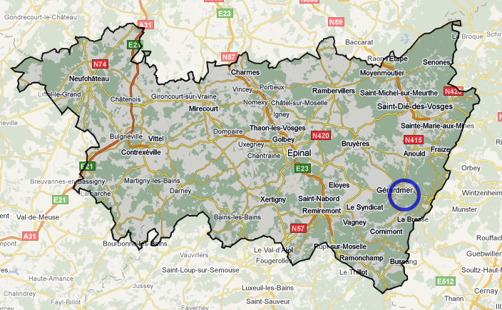 Carte des Vosges